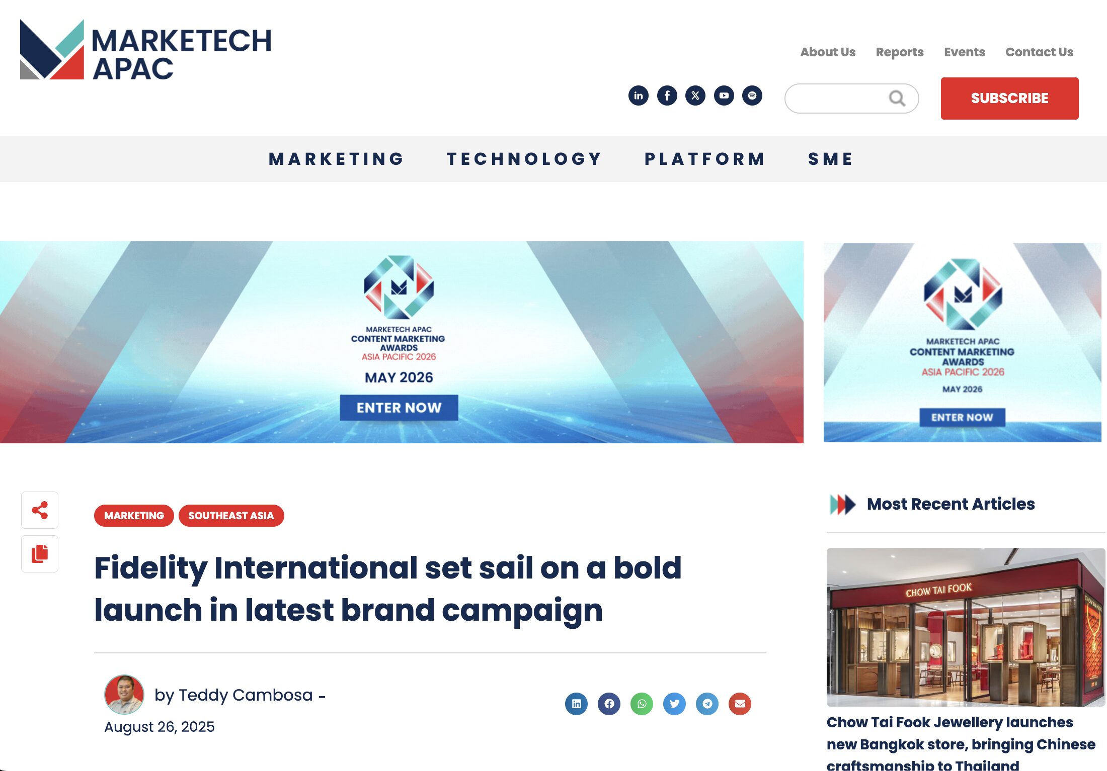 Campaign spotlight, MARKETECH APAC, August 2025